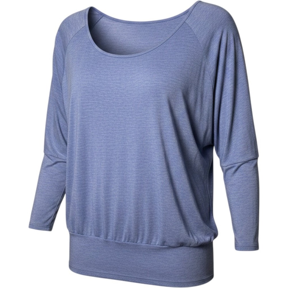 Lucy Womens Top XL Blue Batwing Sleeve Scoop Neck Oversized Athleisure Yoga